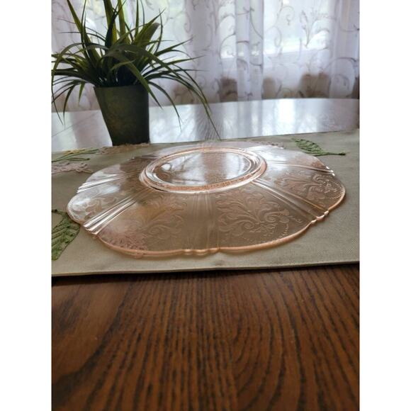 Vintage American Sweetheart Platter Pink Depression Glass, Salver Plate, 11-1/2" - Picture 5 of 5